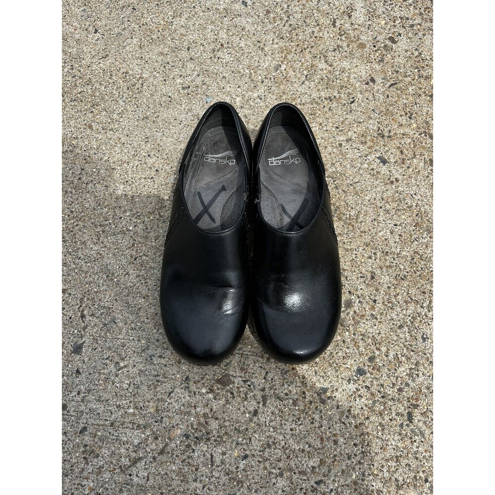 Dansko Shoes Womens 38 Professional Clog Black Leather Round Toe Casual Comfort